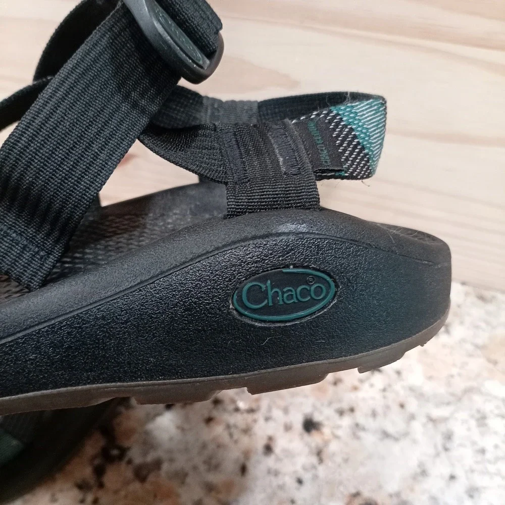 Chaco Z1 Classic Mens Sandals Size 9 Striped Teal Brown Hiking Sport Strappy